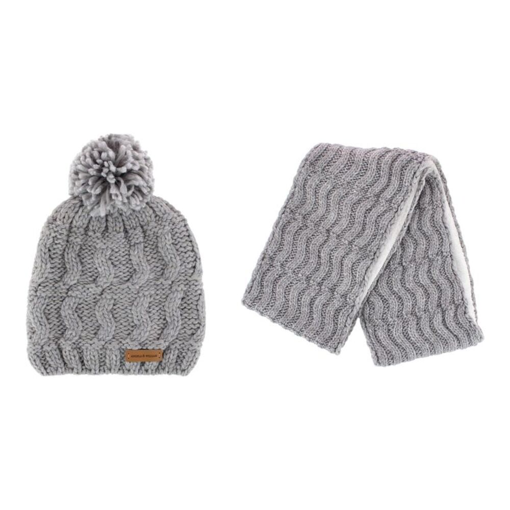Angela & William Women's Wool Blend Beanie and Scarf Set